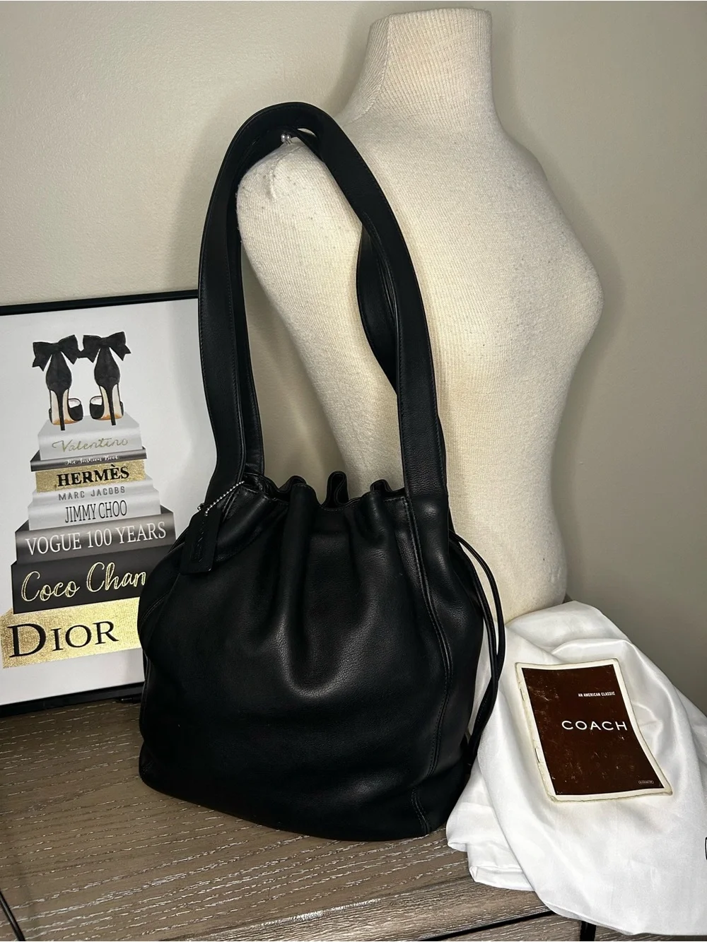 Coach Vintage Lexington Drawstring Bucket Bag 4180 – Black TannedGlove Leather